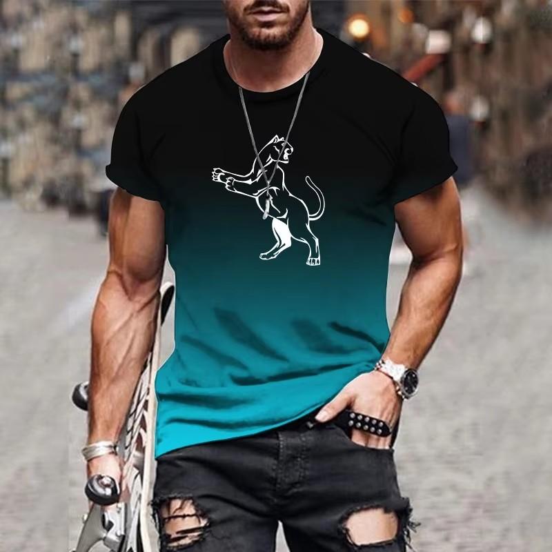 

Модная мужская уличная футболка с короткими рукавами и 3D-принтом с градиентным принтом в виде орла, с круглым вырезом, летние повседневные футболки больших размеров 6XL