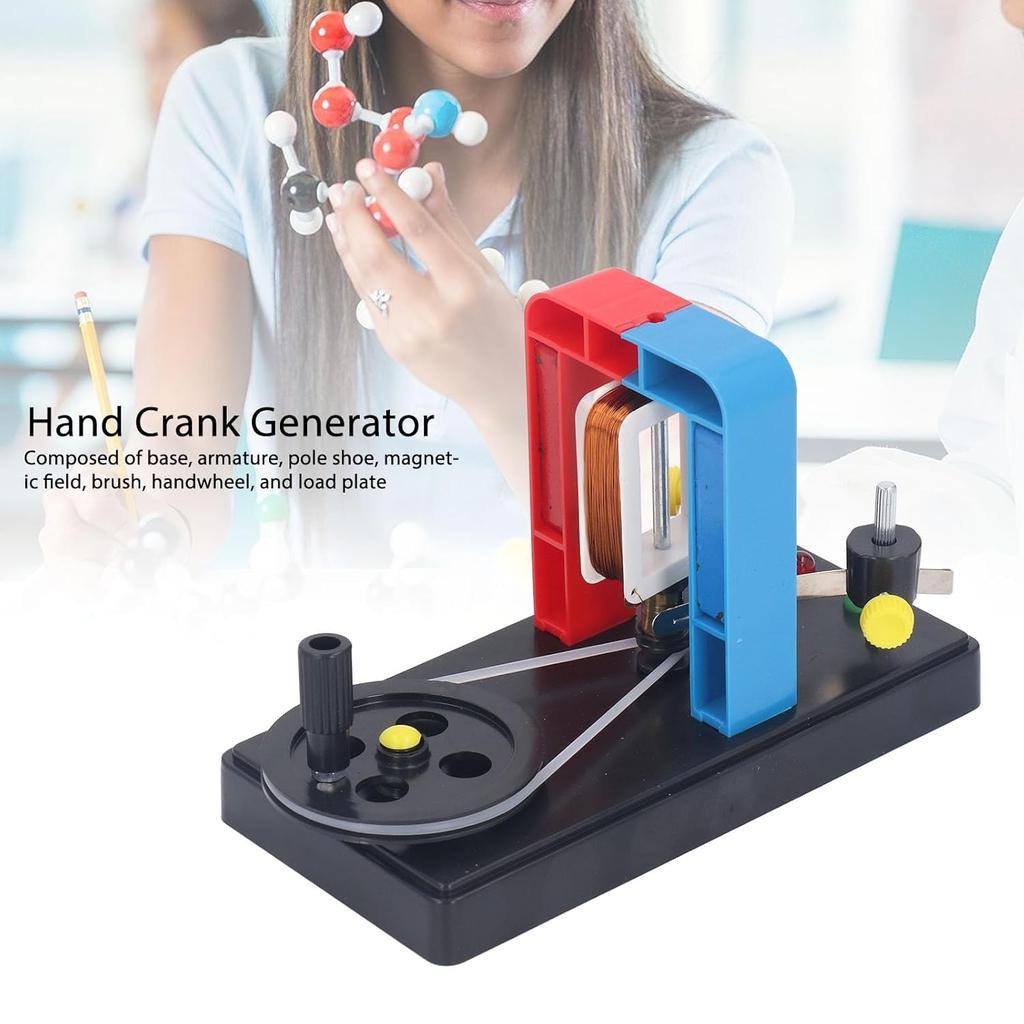 Fafeicy Hand Crank Generator DIY Educational Physics Teaching Model for Middle & High School Students