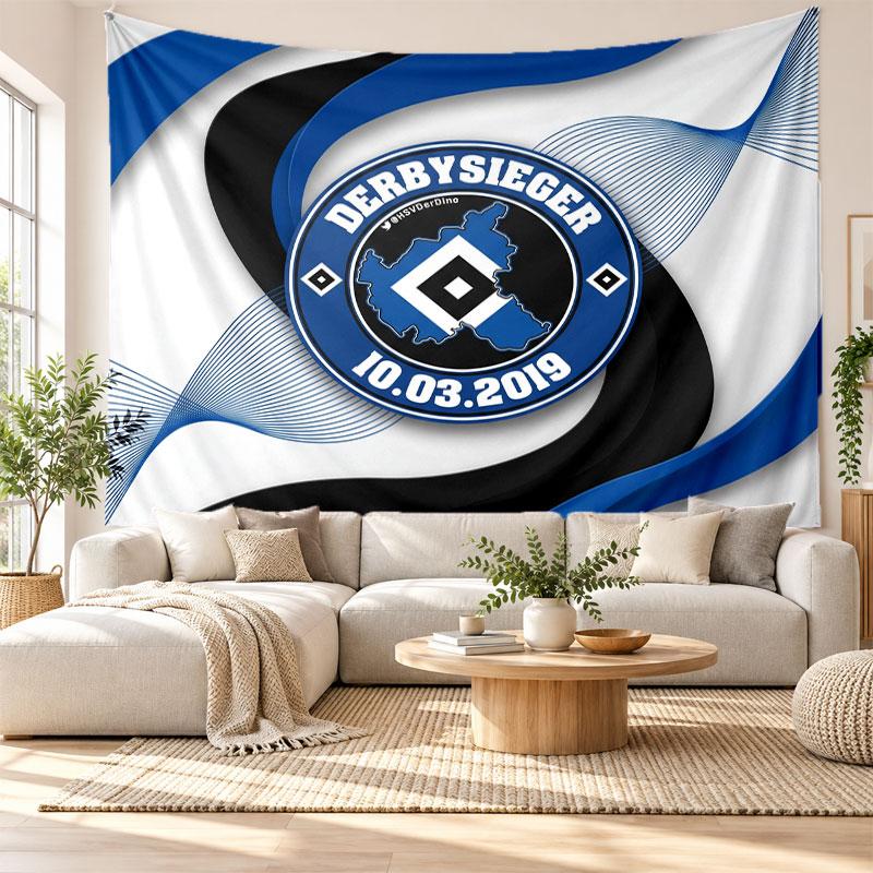 Hamburger SV Football Wall Tapestry, Soft Fabric Wall Hanging, Decorative Backdrop For Bedroom Home Wall Art
