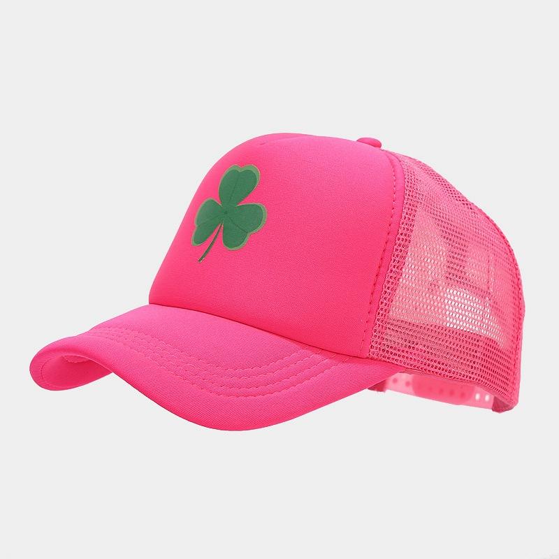 

New Fahion Lucky Grass Print Trucker Hat Unisex Summer Outdoor Breathable Mesh Baseball Cap For Men And Women Sun Hats adjustable фарби люмінесцентні рожевий колір