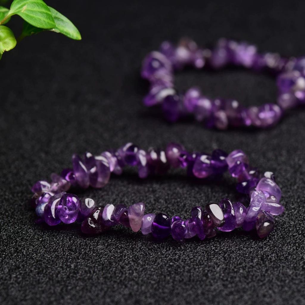 Natural Purple Irregular Crystal Crushed Stone Bracelet