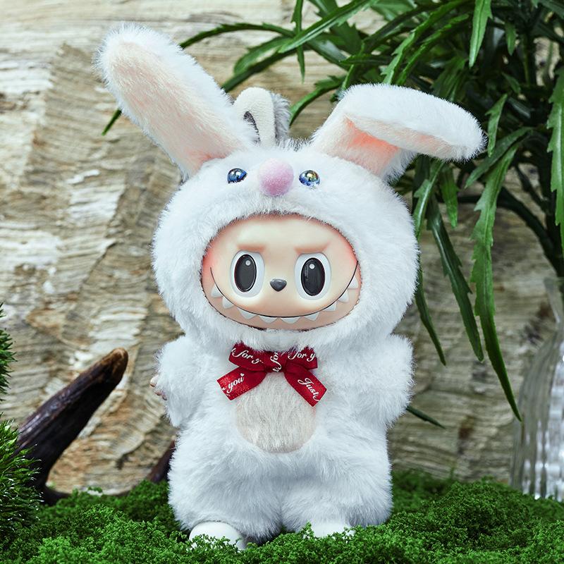 17CM Plush Doll Clothes Outfits For Labubu Cute Animal Cartoon Fashion Style Kawaii Sweater Pants Set Autumn Winter Holiday Gift