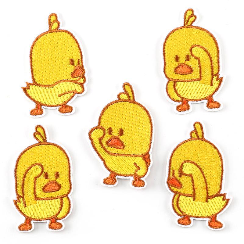 Stickerei cartoon tier ente bügeln patch aufkleber kleidung zubehör zubehör hand konto stickerei tuch aufkleber
