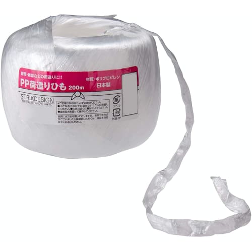 Strix Designs Made in Japan PP Packing String, Semi-Transparent, White, 60-Pack, 11.5 x 11.5 x 8.5cm, 200m, PP Tape, Spool, String, HD-228