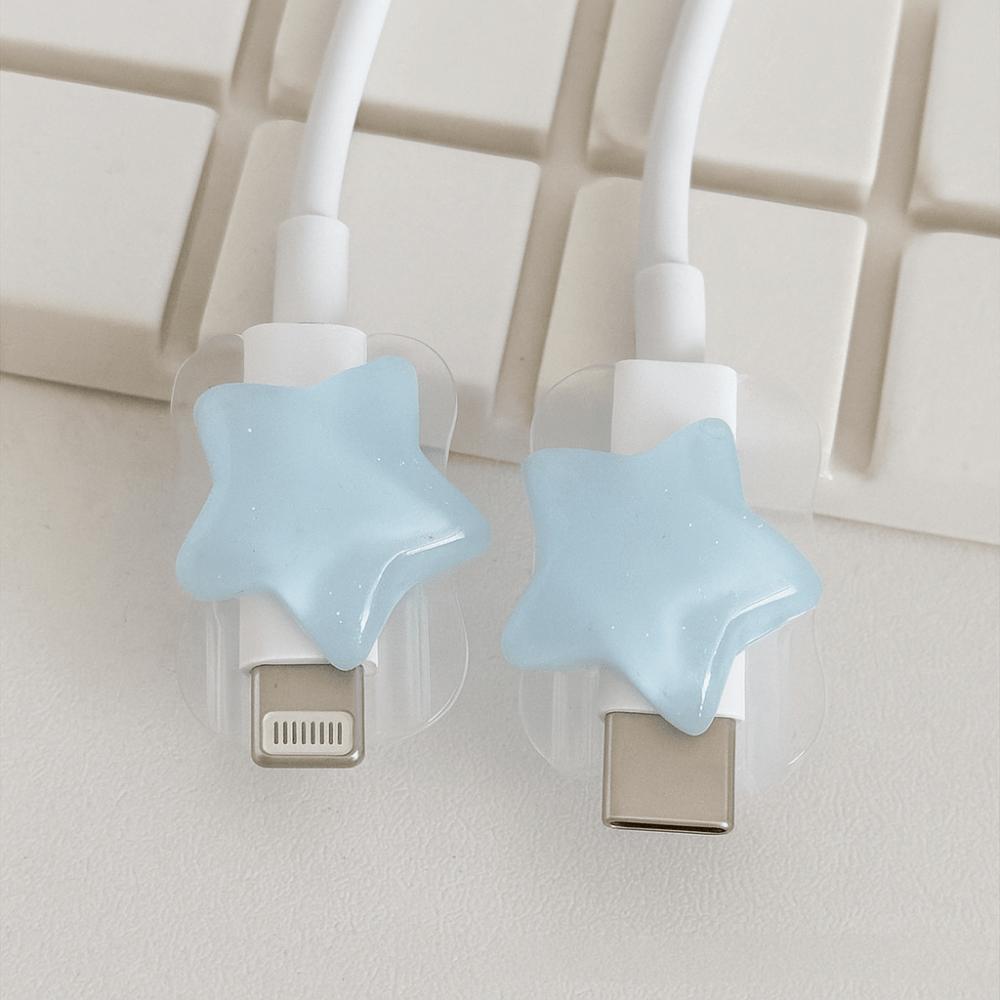 Korea Style 3D Ocean Stars Protector Cover Cute Portable Accessories Charging Cord Cover for Apple 18/20W Daily Organization