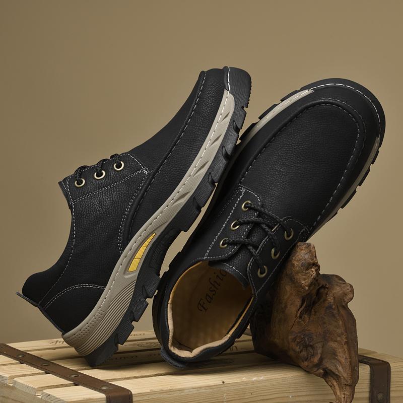 New Men's Casual Leather Shoes Versatile Male Business Flats Casual Comfortable Oxford Shoes Non-Slip Outdoor Sneakers