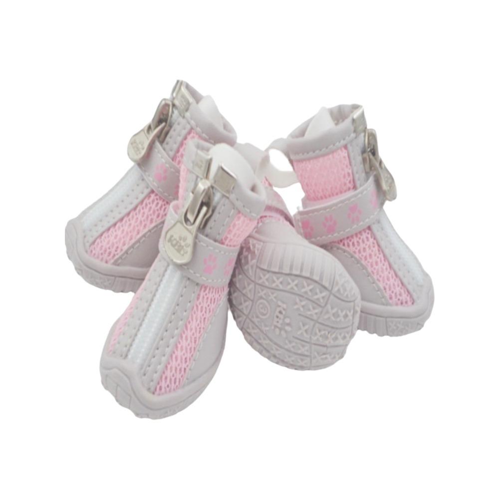 

4Pcs/Set Wear-resistant Pet Dog Shoes Breathable Mesh Pet Shoe Cover for Dogs Cats 3 розовый