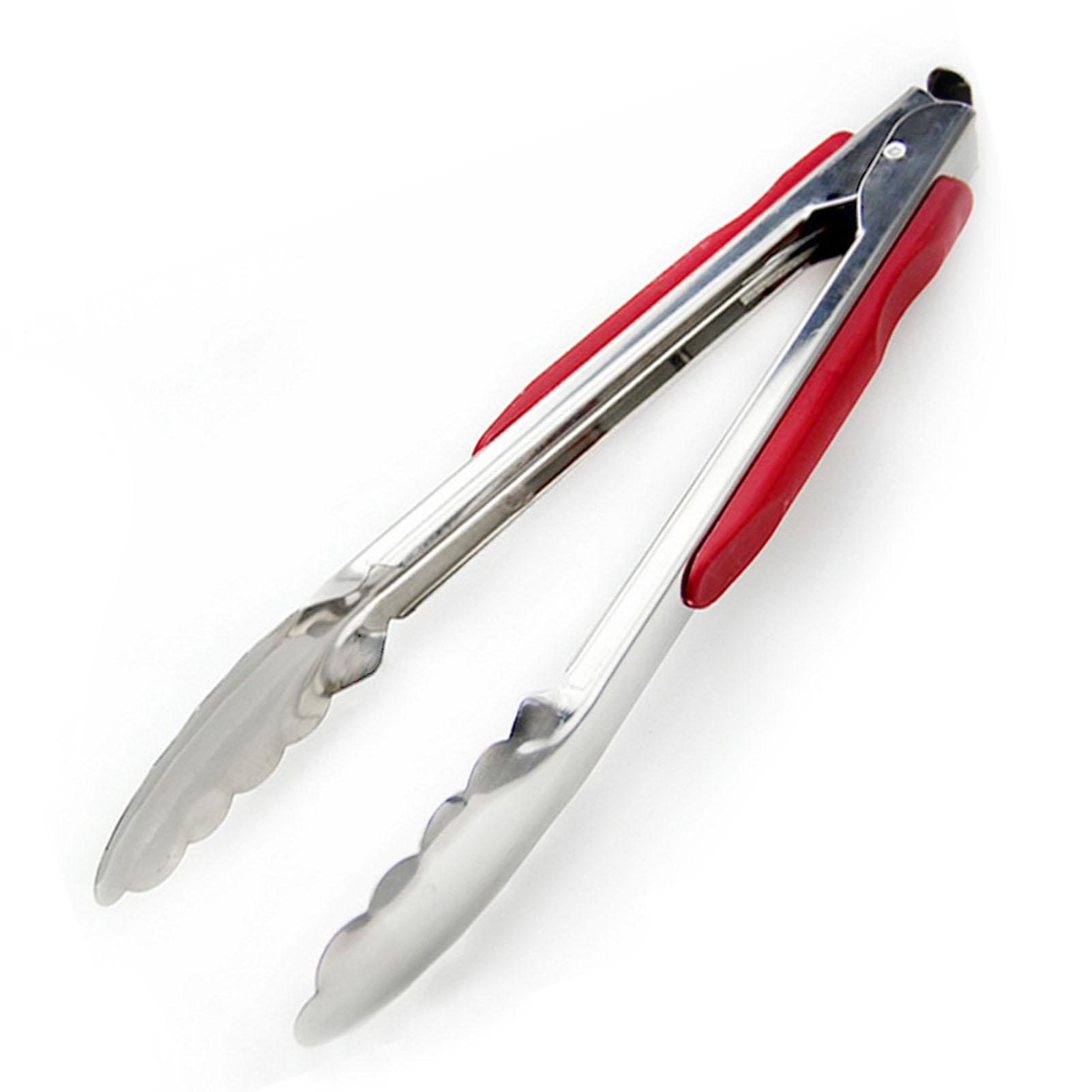 9in Stainless Steel Food Tongs Thickened Precise Spring Tension Anti Slip Easy To Clean Kitchen Cooking Tongs for Kitchen