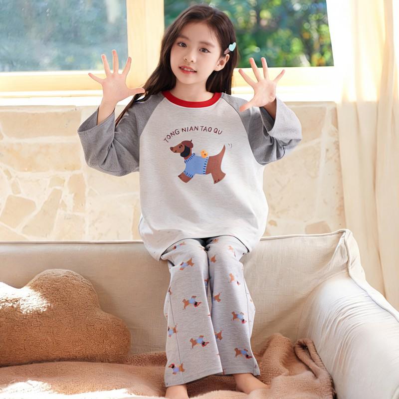Girls Cotton Pajama Set Long Sleeve Cartoon Princess Sleepwear Ages 8 2026 Kids Home Outfit