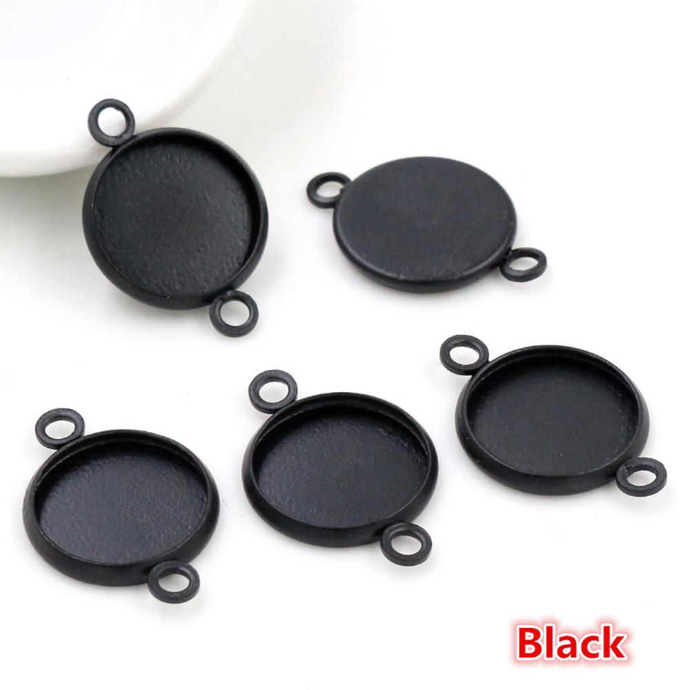 High Quality  10mm 12mm 14mm 16mm 18mm 20mm Inner Size Double Loops Iron Cabochon Base Cameo Setting Charms Pendant