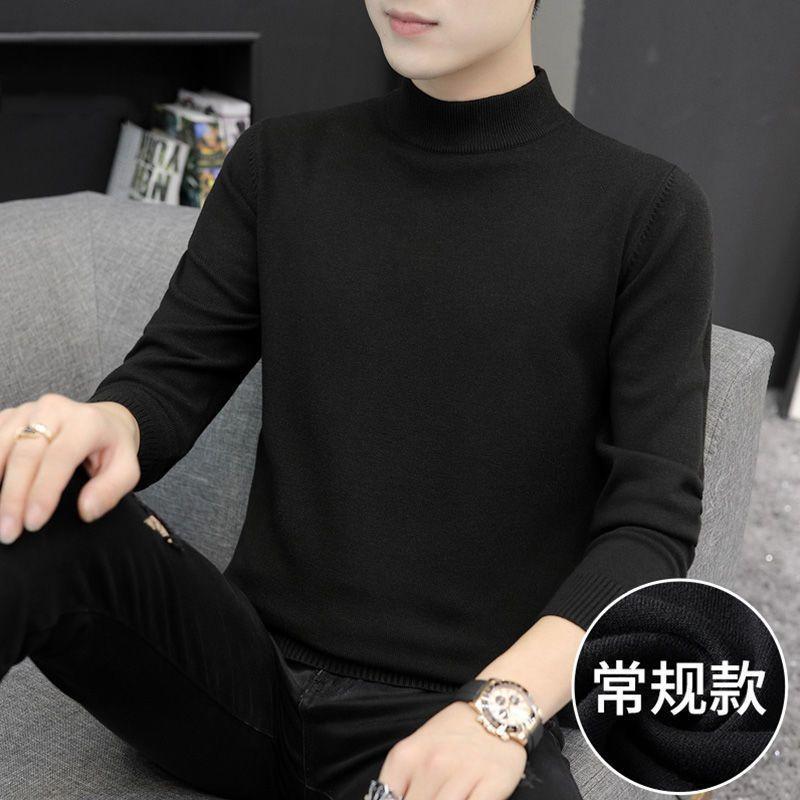 Men S Half Turtleneck Knitted Sweater Slim Fit Casual Winter Pullover