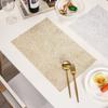 6/4pcs Rectangular Leaf Shape PVC Placemat Bronzing Hollow Table Mat Nordic Style Table Decoration Mat Tea Coffee Table Pad