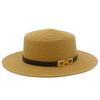 French Flat-top Straw Hat Women's New Spring and Summer Seaside Beach Hat Outdoor Sunscreen Sunshade Retro Straw Top Hat