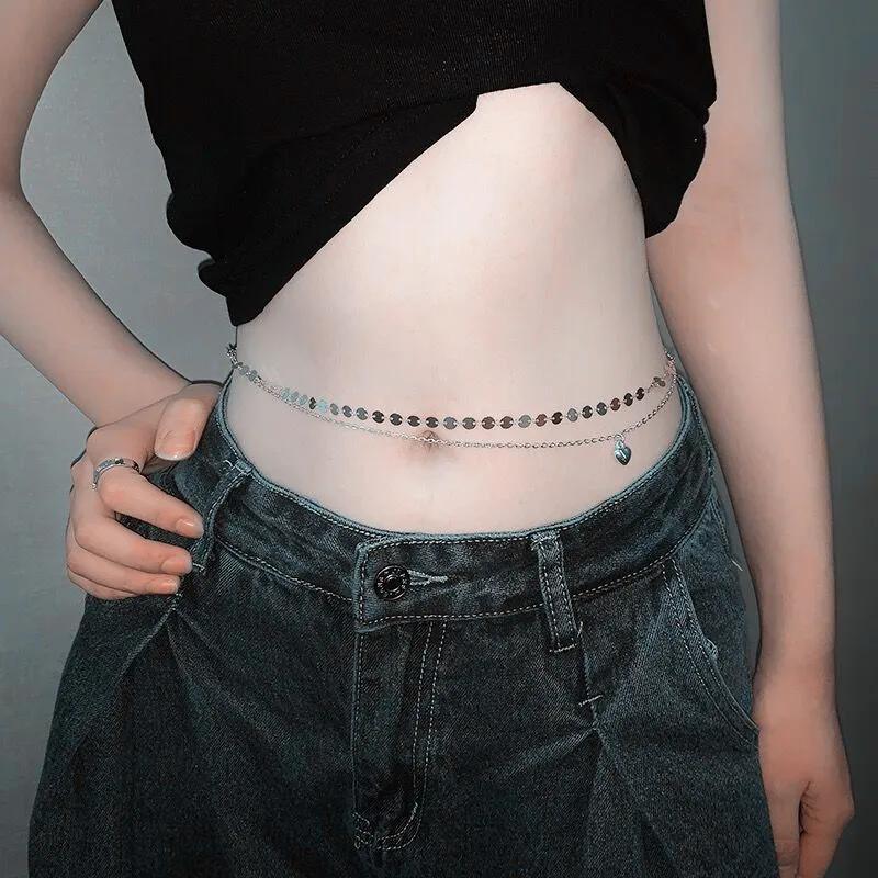 Simple Double Layer Bead Chain Ladies Waist Belly Chain Belly Belt Chain Body Jewelry Spring Summer Gifts