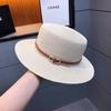 Flat Top Hat Summer Travel Seaside Vacation Wind Shading Sun Protection Straw Hat Show Face Small Temperament Sun Hat Children