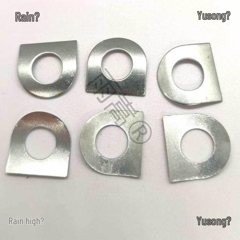 Motorcycle Footrest Installation Kit: Spring Clip, Elastic Pad, Half-Round Flat Washer, Arc Elastic Iron Sheet, Plated M10.