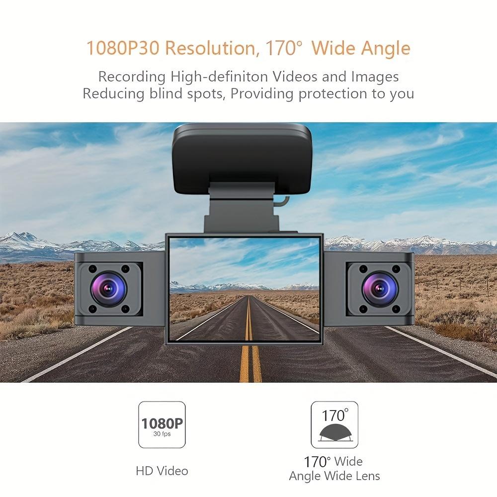 New 3 Channel Dash Cam Video Recorder Three Lens Front Back Left Car Camera with Rear View DVR 1080P Monitor Black Box Car Accessories