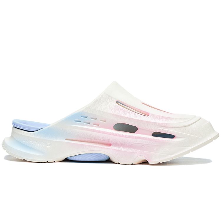 Li Ning CF Trail Series Hiking Slippers Wear Resistant Non Slip One Strap Unisex Slippers Pink White AGLT199-1