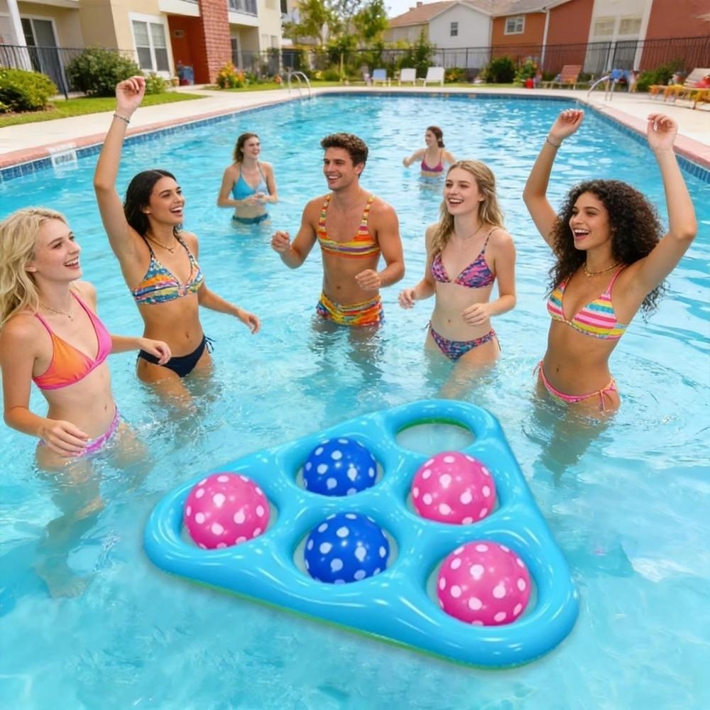Hexagonal Shape Inflatable Ring Toss Toy Triangle Shape Water Games  Camping