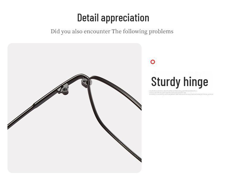 2025 Ultralight Korean-Style Photochromic Metal Glasses, Anti-Blue Light, Unisex Retro Design with Large Frame.