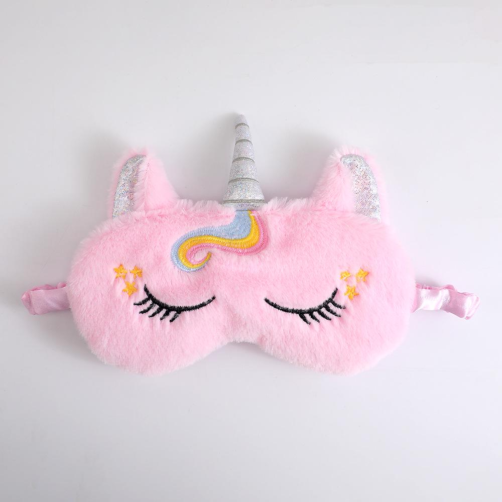 Gradient Plush Unicorn Sleep Mask - Cute, Colorful, Light-Blocking Eye Protector