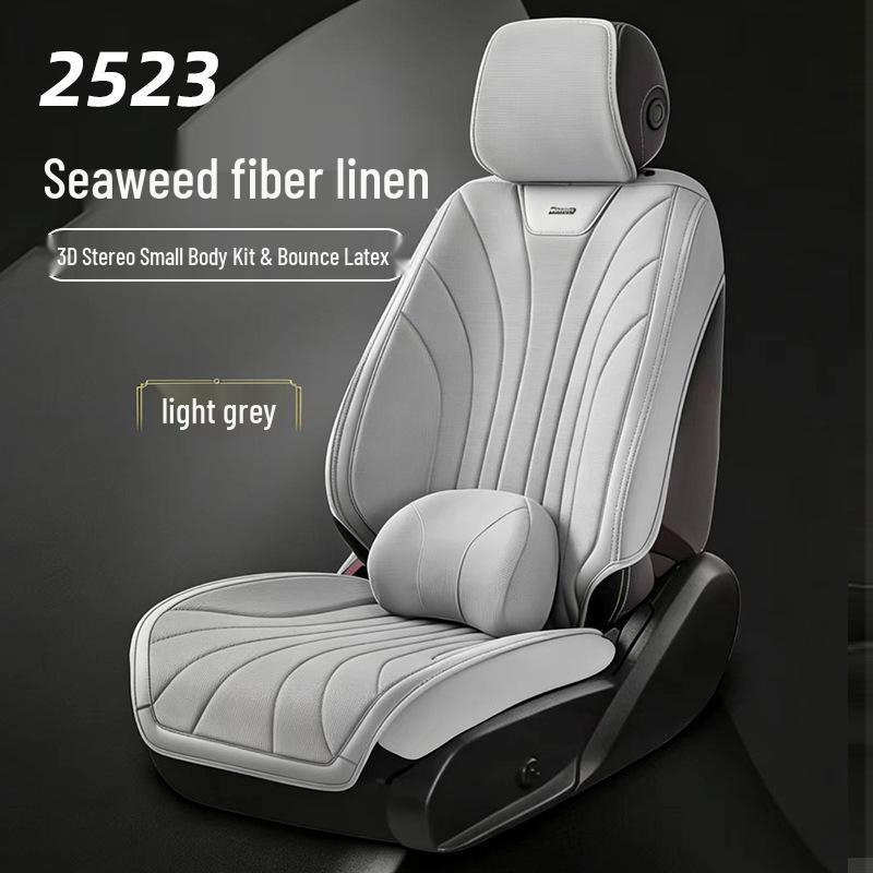 AION Seaweed Fiber & Hemp Car Seat Mats - All-Season, Fully Enclosed Covers