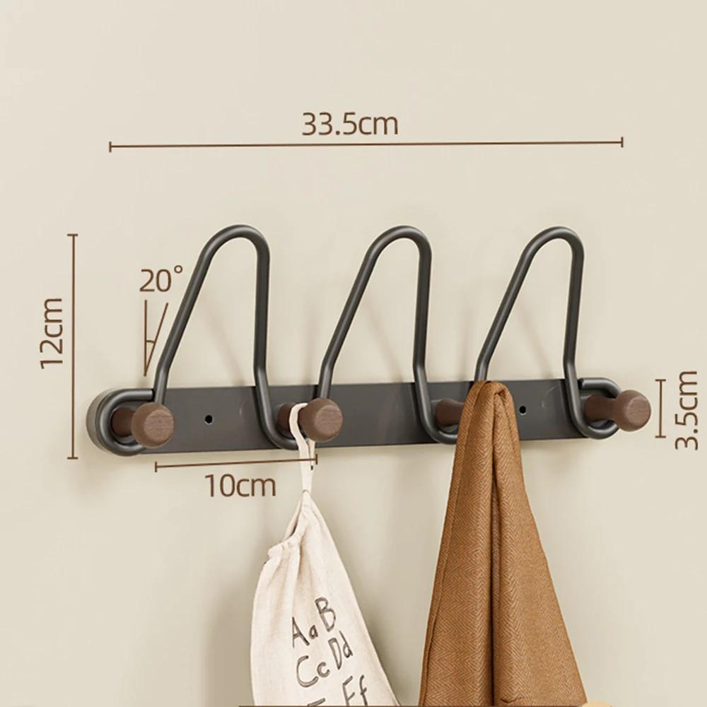 Modern Minimalist Iron Wall Hat Hooks Coat Hanger for Bedroom Entryway Multi-Functional Storage Rack with Strong Load Bearing