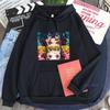 Anime Demon Slayer Kamado Tanjirou/Nezuko Eyes Hoodies Funny Manga Cartoon Fashion Streets Unisex Oversize Patchwork Sweatshirts