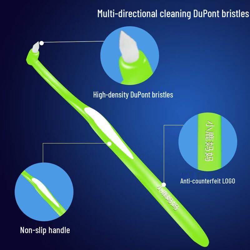 Little Deer Mom Orthodontic Single Tuft Toothbrush (6-Pack)