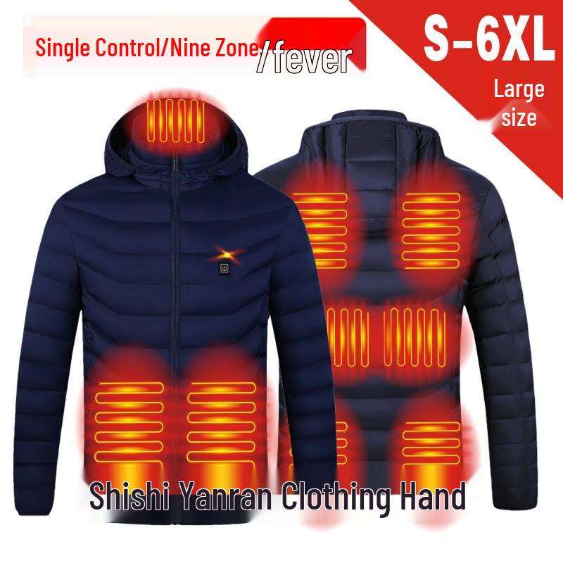 Dual-Control Hooded Heated Jacket with Three-Speed Intelligent Temperature Heating