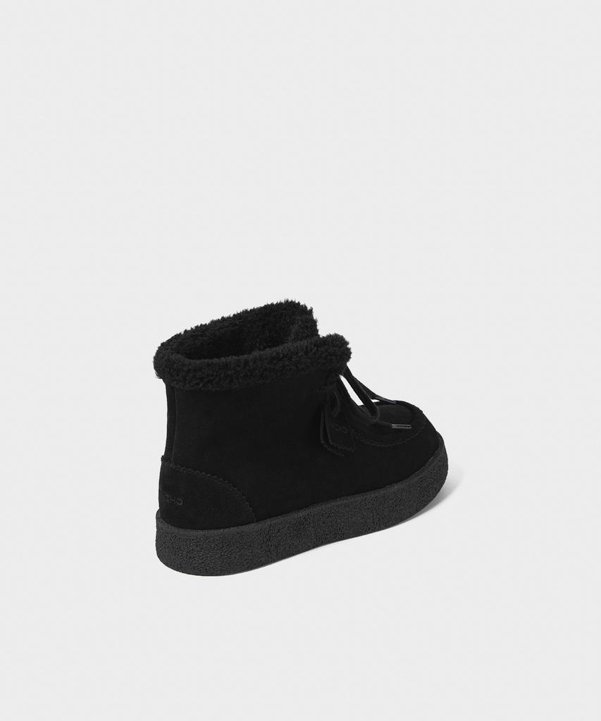 Khiho Lacero Shearing Fur Boots Black