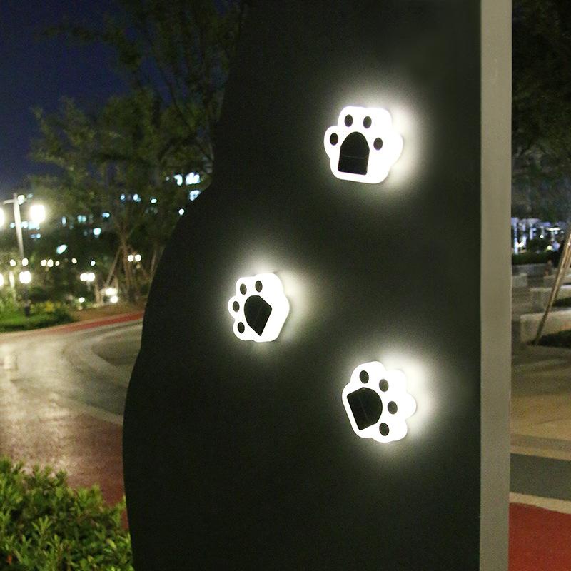 Paw Print Solar Lights 4 Pack, Solar Garden Light, Waterproof Cat Dog Animal Path Paw Lamp, Led Path Lights For The Home, Christ