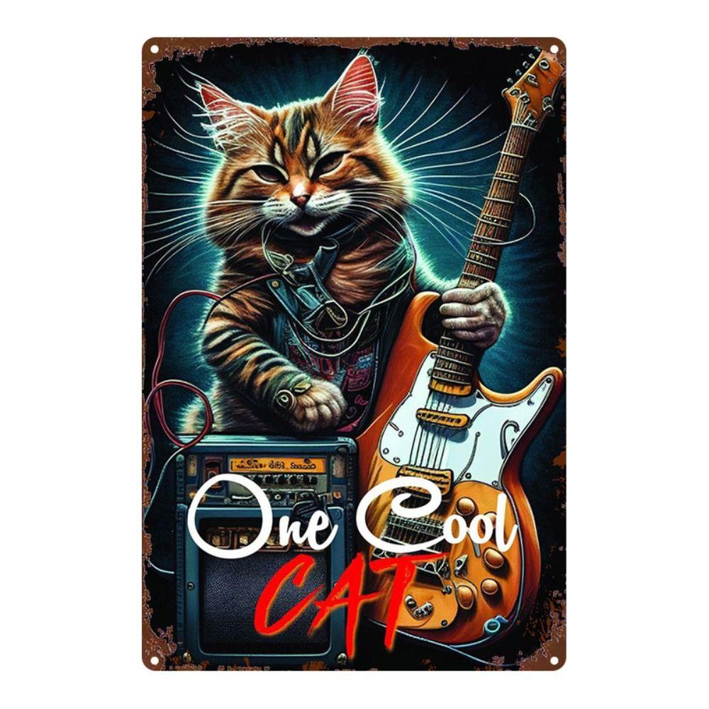 Retro Metallschild Rock Cats Wanddeko