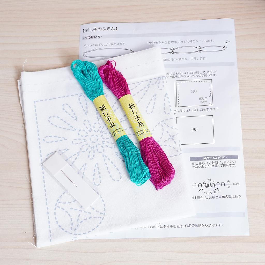 Simply stitch along the Easy kit for sashiko embroidery made in Japan Dala pattern! dishcloths, (10. Horse)