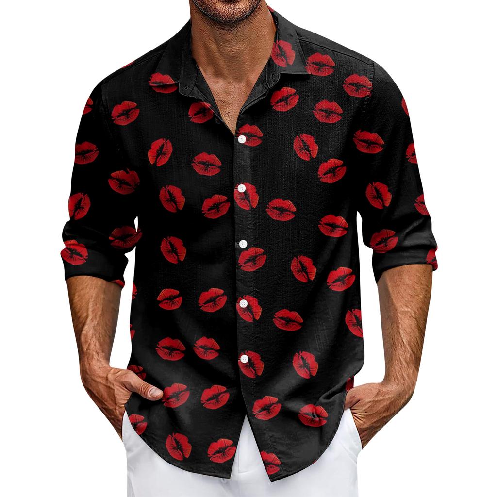 Men's Casual Button-Down Long-Sleeve Shirt