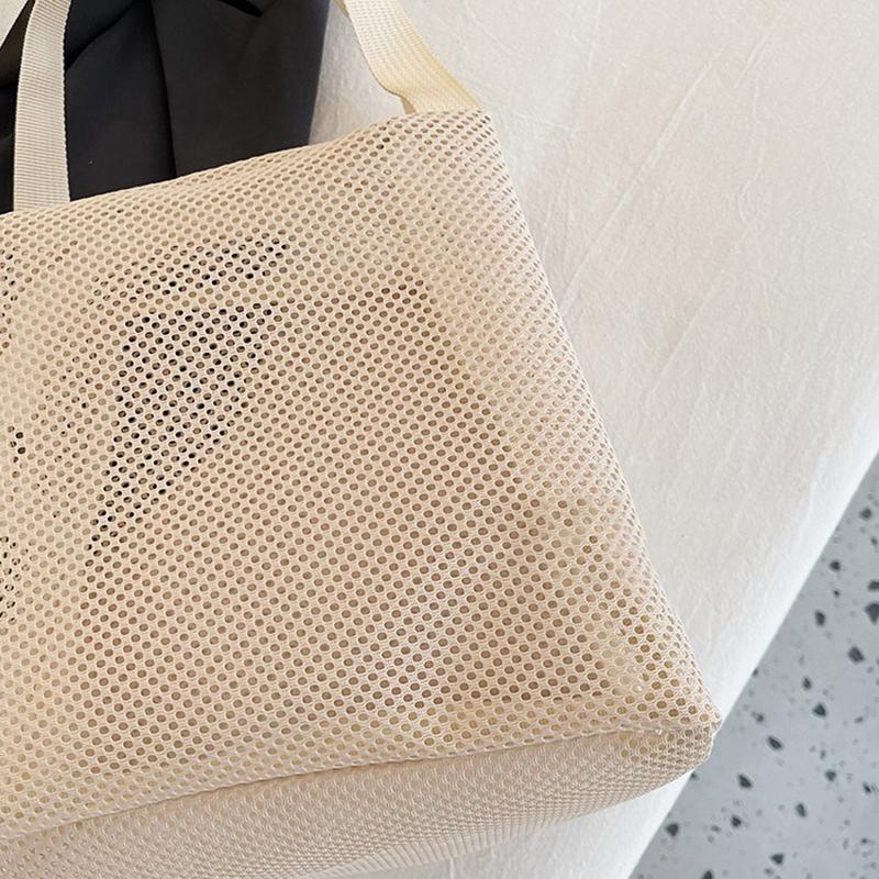 Geantă Mare din Plasă cu Mâner Geantă de Toaletă și Machiaj de Călătorie Geantă Portabilă de Plajă Pungă cu Fermoar pentru Cosmetice