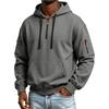 Herren Kapuzenpullover mit Ärmeltaschen-Reißverschluss Lässiger Pullover für den täglichen Gebrauch