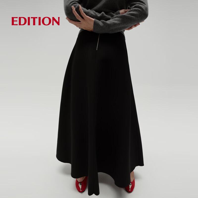 editionRED LABEL Women's 2025 Spring A-Line Silk Wool Midi Skirt
