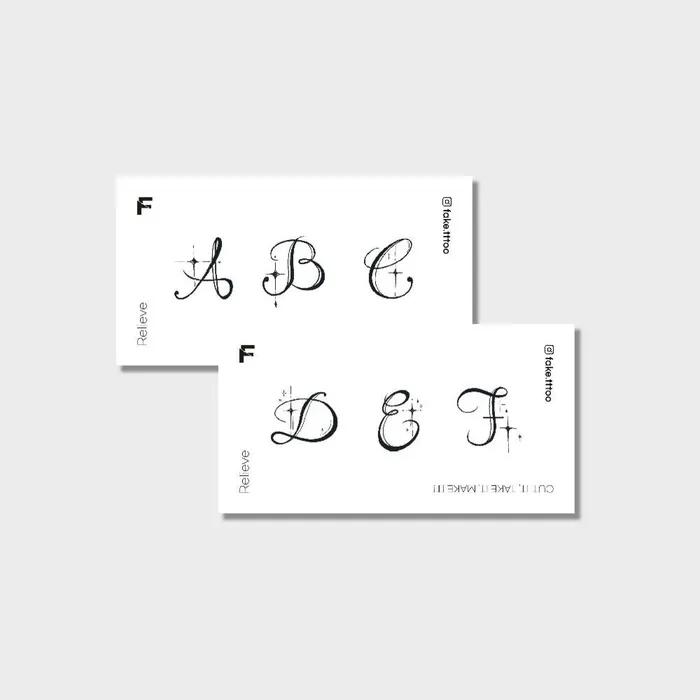 

A-F Initial Tattoo Sticker Set
