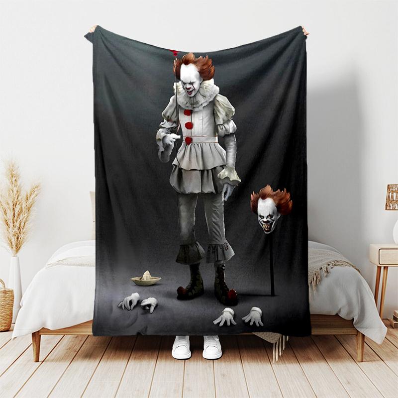 1pc Blanket Pennywise the Dancing Clown Print Design, Lightweight Blanket for Sofa, Bed- Soft &Warm, Gift for All Seasons Like Christmas, Halloween