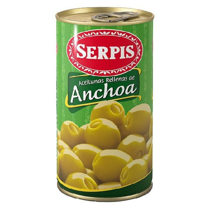 

Оливки Серпис, фаршированные анчоусами (150 г) TU прозрачный