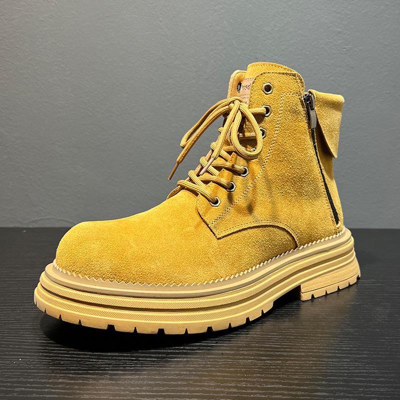 British style thick-soled retro suede Martin boots 2024 summer wear-resistant medium-top desert tooling boots 81589-B