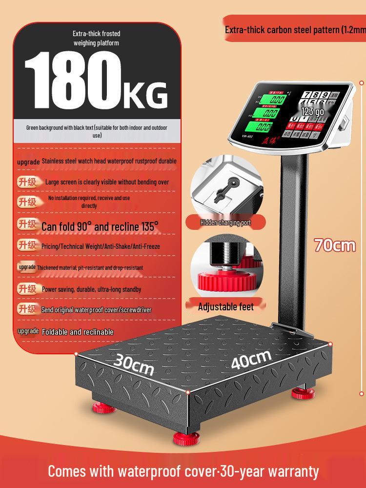 2025 High-Precision 300kg Commercial Electronic Bench Scale for Household & Street Vendor Use