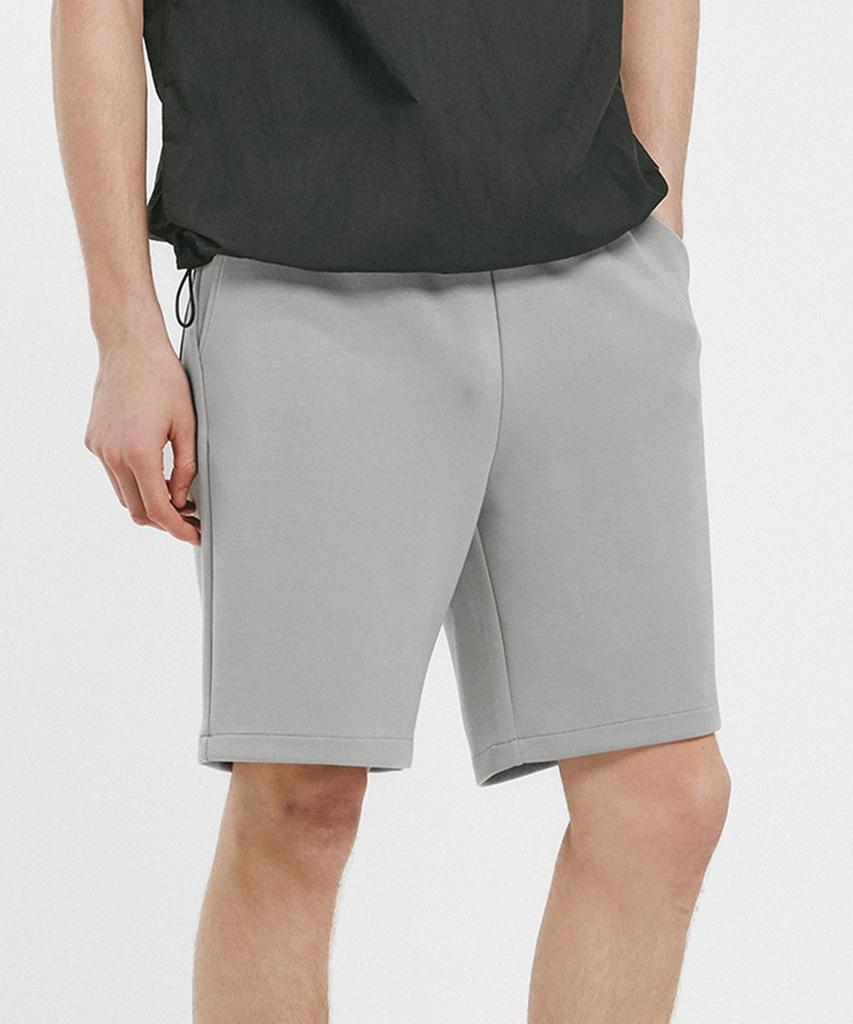ADHOC Unisex Synthetic Fiber Elastic Waist Shorts (Lt-Grey) (Hz5Sp91-34)