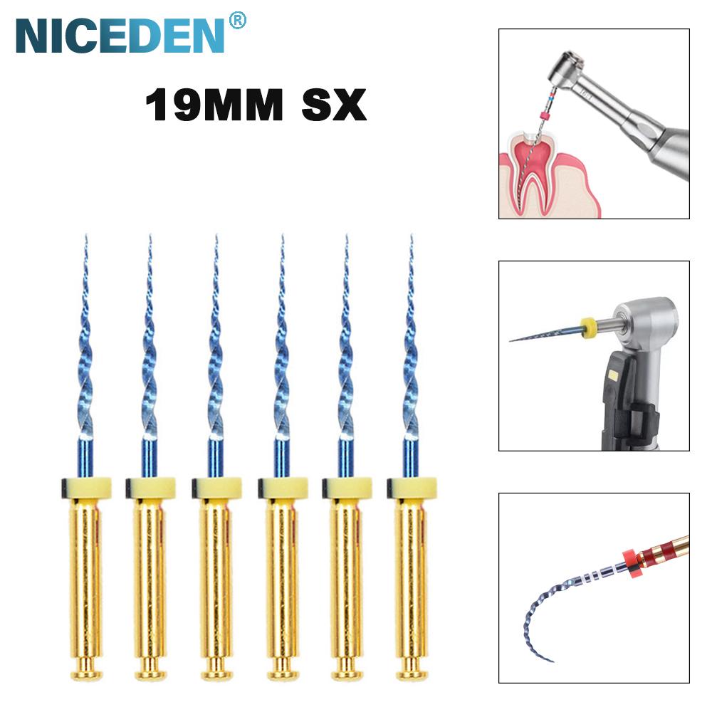 Niceden 6 szt. Silnik pilników endodontycznych NiTi do kanałów korzeniowych, stożkowe narzędzia stomatologiczne, elastyczne