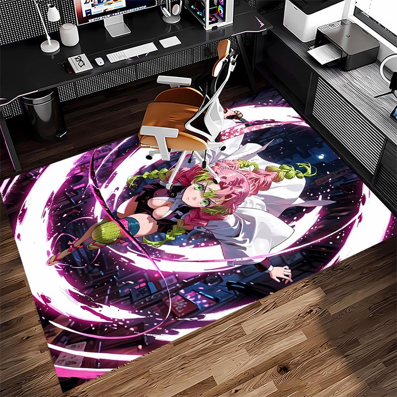 1pc Demon Slayer characters2 Print Area Rug - Soft, Washable Non-Slip Indoor Mat for Office Chairs, Living Room, Home Office Decorative Rug