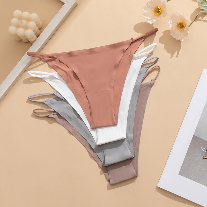 Women's Plus Size Seamless Quick-Dry Breathable Triangle Panties with Cotton Crotch, European Size