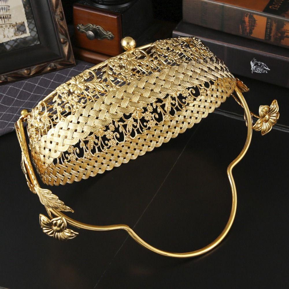 Metal Fruit Basket Creative Pastry Tray Light Luxury Storage Plate  Gift