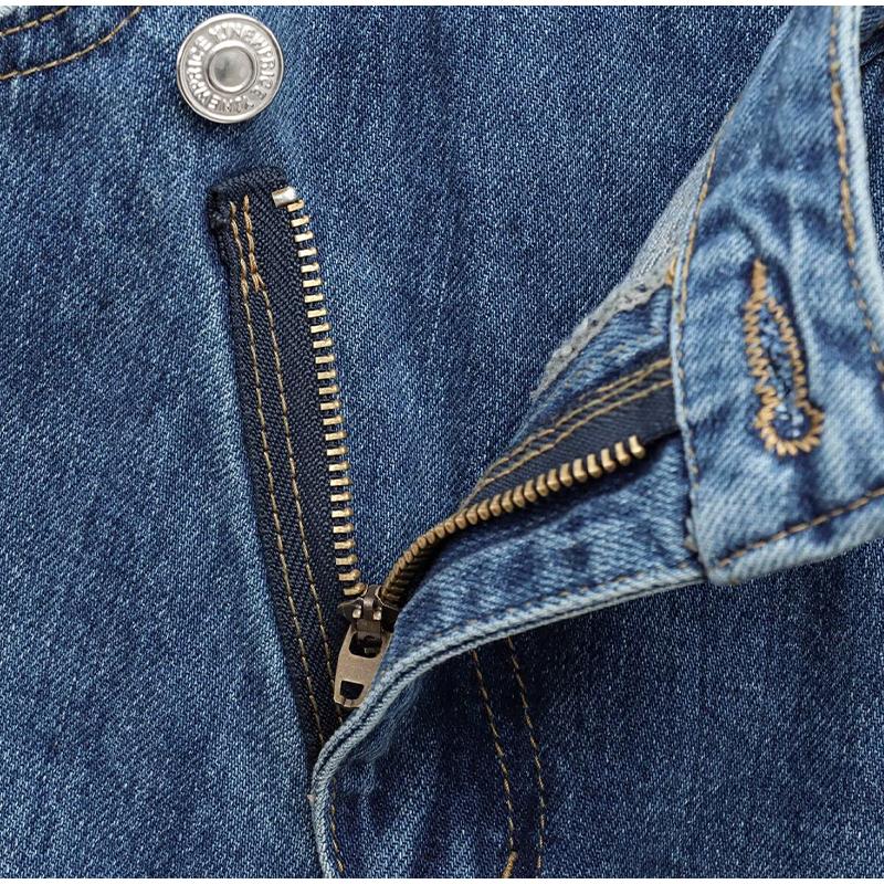 Jeans Women 2025 Fashion Spring New Arrivals All-match Basic Trousers Asymmetric Double Breasted Waist Wide Leg Jeans