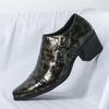 Nová móda Pánské špičaté lakované boty na zvýšené platformě Luxusní designérské Pánské Formální Svatba Společenská obuv Zapatos Hombre